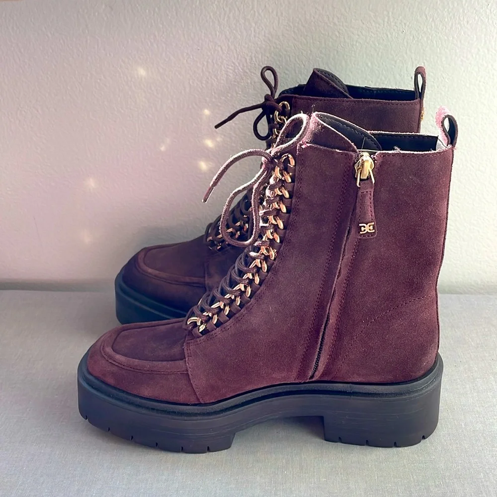 NEW! Sam Edelman Lovrin Women’s Leather Combat Boots Size 7 - Picture 3 of 12